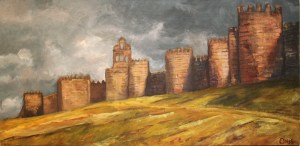 City of Stones and SaintsOil on Canvas, 16.5" x 34"